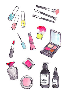 PSD 일러스트 사람없음 뷰티 립스틱 볼터치 향수 오브젝트 마스카라 매니큐어 로션 아이섀도 메이크업브러쉬 스킨로션 틴트 국내일러스트 화장 화장품 붓 파일형식