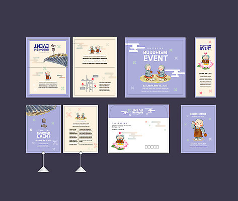 템플릿 배너템플릿 남자 어린이 불교 연꽃 이벤트 여러명 세트 현수막 전단 동자승 엽서 초대장 처마 약도 목탁 처마끝 소봉투 행사세트 행사템플릿 AI파일 배너 꽃 종교 다수 지도 편지봉투 카드_감사 사람 승려 편지 불교용품 홍보물 파일형식 벡터
