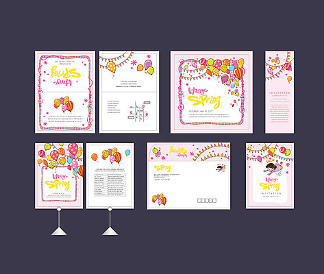 템플릿 배너템플릿 여자 어린이 분홍색 한명 이벤트 세트 여러개 봄 현수막 전단 엽서 초대장 풍선 약도 넘어짐 소봉투 행사세트 행사템플릿 AI파일 1 배너 계절 컬러 다수 지도 모션 편지봉투 카드_감사 사람 편지 홍보물 파일형식 벡터