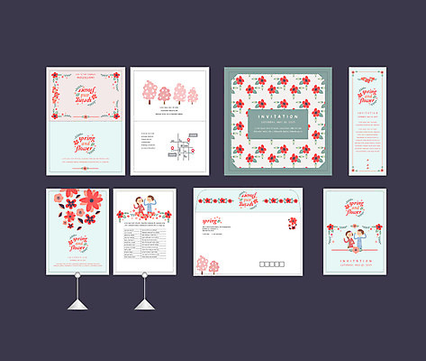 나무 템플릿 배너템플릿 여자 남자 꽃 사람 이벤트 두명 세트 봄 현수막 전단 엽서 초대장 약도 소봉투 행사세트 행사템플릿 AI파일 식물 배너 계절 지도 편지봉투 카드_감사 편지 홍보물 파일형식 벡터
