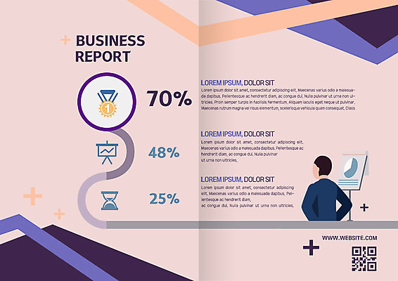 PSD 템플릿 표지디자인 북디자인 출판디자인 내지 리플렛 북커버 비즈니스 그래프 한명 사람 팜플렛 상반신 성인 우승 퍼센트 모래시계 보고서 QR코드 서류판 이미지템플릿 1 모래 시계 사무용품 최고 특수기호 파일형식