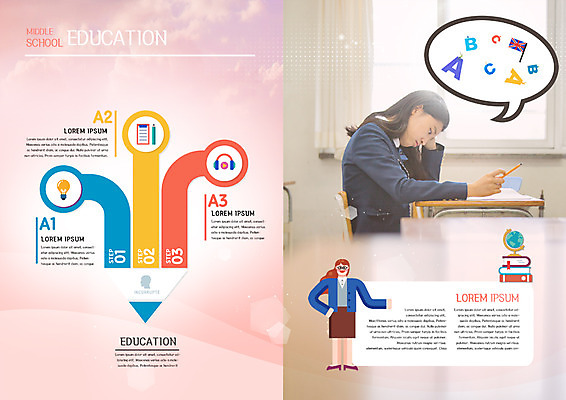 PSD 템플릿 학생 표지디자인 북디자인 영어 출판디자인 여자 교육 교복 내지 리플렛 북커버 전구 학교 청소년 앉기 팜플렛 상반신 두명 10대 책 연필 지구본 한국인 창가 청소년교육 울상 이미지템플릿 문자 옷 창문 모션 학용품 사람 동양인 필기구 파일형식