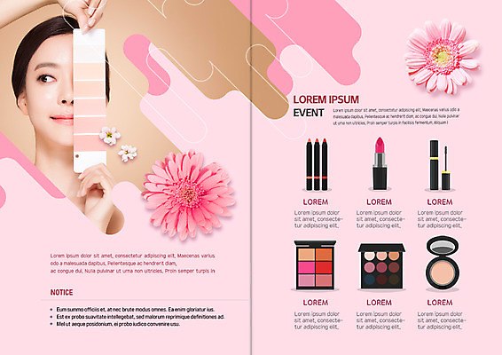 PSD 템플릿 표지디자인 북디자인 응시 출판디자인 여자 꽃 내지 리플렛 북커버 한명 미소 팜플렛 상반신 20대 성인 뷰티 화장품 한국인 립스틱 마스카라 아이섀도 컬러리스트 의료성형뷰티 성인여자한명만 이미지템플릿 컬러칩 식물 직업 1 시선 표정 사람 동양인 청년 여자한명만 성인여자만 파일형식