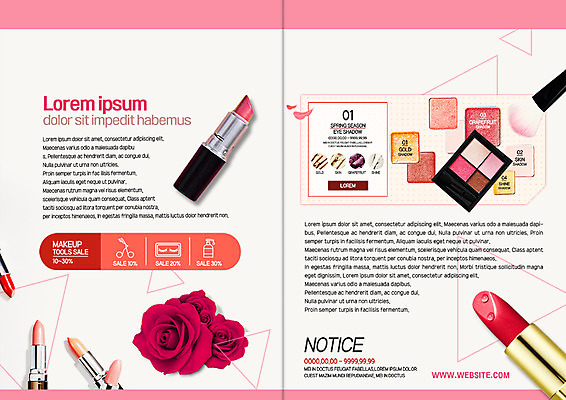 PSD 템플릿 표지디자인 북디자인 출판디자인 내지 리플렛 북커버 팜플렛 사람없음 뷰티 장미 화장품 립스틱 아이섀도 메이크업브러쉬 이미지템플릿 꽃 붓 파일형식