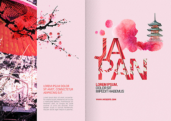 PSD 템플릿 표지디자인 북디자인 출판디자인 표지 리플렛 분홍색 북커버 팜플렛 사람없음 일본 벚꽃 일본여행 번짐 일본건축 이미지템플릿 꽃 아시아 컬러 해외여행 동양건축 파일형식 효과