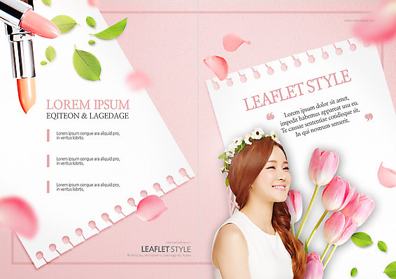 PSD 템플릿 표지디자인 북디자인 출판디자인 여자 표지 리플렛 분홍색 북커버 나뭇잎 한명 미소 팜플렛 상반신 20대 성인 공책 한국인 립스틱 튤립 의료성형뷰티 성인여자한명만 이미지템플릿 1 꽃 컬러 잎 문구용품 표정 사람 동양인 청년 화장품 여자한명만 성인여자만 파일형식