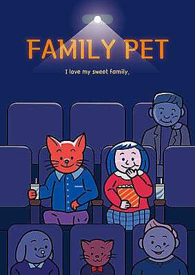 여자 남자 의자 일러스트 가족 조명 함께함 의인화 세마리 미소 상반신 세명 반려동물 고양이 가족라이프 강아지 영화관 팝콘 영화감상 국내일러스트 AI파일 동물 라이프스타일 가구 컨셉 포유류 관계 표정 3 사람 감상 개 극장 영화 파일형식 벡터