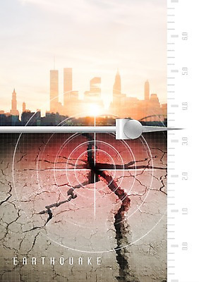 PSD 편집이미지 경고 빌딩 사람없음 빛 도시 떨어짐 위험 땅 자연재해 진동 측정 깨짐 지진 이미지편집 컨셉 건물 재해 파일형식