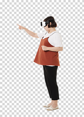 전신 편집이미지 여자 모션 한명 서기 사람 20대 성인 옆모습 한국인 가리킴 스마트 PNG 3D안경 가상현실 성인여자한명만 오큘러스 편집소스 VR기기 1 안경 뷰포인트 컨셉 동양인 손짓 청년 기계 여자한명만 성인여자만 파일형식