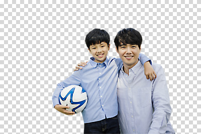 편집이미지 남자 아들 어린이 40대 축구공 가족 어깨동무 서기 미소 들기 사람 상반신 두명 앞모습 10대 축구 한국인 아빠 PNG 부자지간 남자만 편집소스 뷰포인트 중년 포즈 공 축구용품 관계 모션 청소년 표정 동양인 구기 파일형식