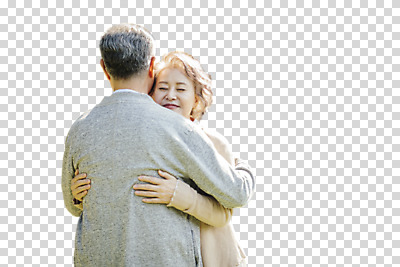 편집이미지 부부 여자 노년 남자 가족 안기 서기 미소 사람 상반신 두명 앞모습 뒷모습 눈감음 노부부 다정 한국인 60대 PNG 노인만 편집소스 커플 뷰포인트 컨셉 관계 모션 표정 동양인 성인 성인만 파일형식