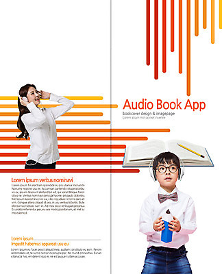 PSD 템플릿 표지디자인 북디자인 출판디자인 여자 표지 남자 어린이 리플렛 2단접지 북커버 팜플렛 상반신 20대 성인 두명 책 연필 헤드셋 듣기 한국인 잡기 이미지템플릿 음향기기 모션 학용품 사람 동양인 청년 필기구 헤드폰 파일형식