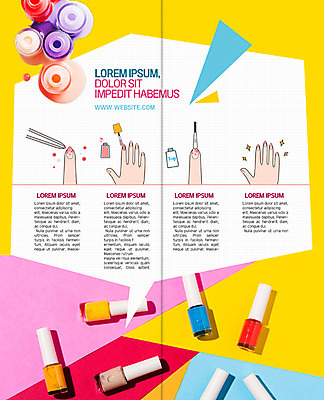 PSD 템플릿 표지디자인 북디자인 손 출판디자인 내지 리플렛 2단접지 북커버 팜플렛 사람없음 신체부위 컬러풀 네일아트 손톱 매니큐어 이미지템플릿 컬러 사람 뷰티 화장품 파일형식