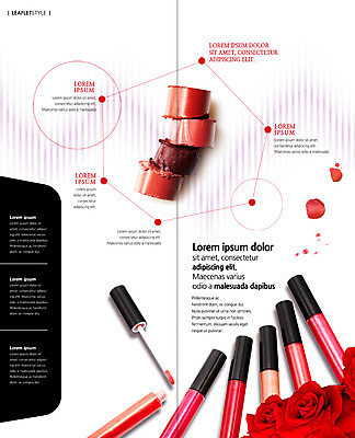PSD 템플릿 표지디자인 북디자인 출판디자인 꽃잎 내지 리플렛 2단접지 북커버 팜플렛 사람없음 컬러풀 뷰티 장미 화장품 립스틱 틴트 이미지템플릿 꽃 컬러 파일형식
