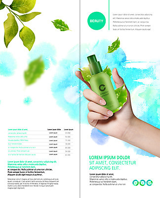 PSD 템플릿 표지디자인 북디자인 손 출판디자인 내지 리플렛 2단접지 북커버 나뭇잎 수채화 팜플렛 신체부위 뷰티 화장품 물방울 잡기 이미지템플릿 잎 모션 사람 파일형식
