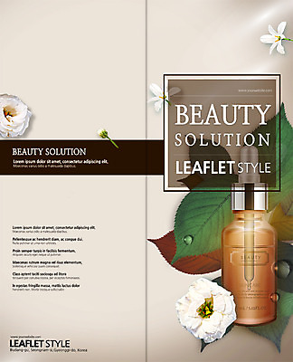 PSD 템플릿 표지디자인 북디자인 출판디자인 표지 꽃 리플렛 2단접지 북커버 나뭇잎 팜플렛 사람없음 뷰티 화장품 물방울 이미지템플릿 식물 잎 파일형식