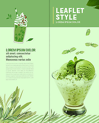 PSD 템플릿 표지디자인 북디자인 출판디자인 표지 리플렛 2단접지 북커버 나뭇잎 빨대 팜플렛 사람없음 연두색 녹차쉐이크 녹차아이스크림 녹차프라푸치노 이미지템플릿 잎 아이스크림 초록색 쉐이크 파일형식