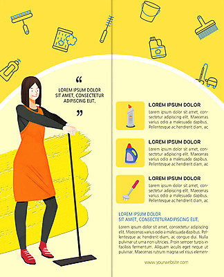 전신 PSD 템플릿 표지디자인 북디자인 출판디자인 여자 내지 리플렛 2단접지 북커버 한명 팜플렛 성인 붓 청소 세제 양동이 롤러 청소기 대걸레 이미지템플릿 1 사람 전자제품 청소도구 파일형식