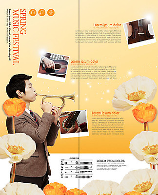 PSD 템플릿 표지디자인 북디자인 출판디자인 남자 꽃 내지 음악 리플렛 연주 2단접지 북커버 한명 팜플렛 상반신 10대 축제 봄 한국인 기타 불기 트럼펫 첼로 이미지템플릿 식물 1 계절 모션 청소년 현악기 문화예술 사람 동양인 금관악기 파일형식 찰현악기