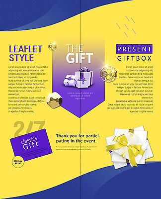 PSD 템플릿 표지디자인 북디자인 출판디자인 리본 내지 리플렛 2단접지 북커버 봉투 선물 이벤트 팜플렛 사람없음 선물상자 금색 이미지템플릿 컬러 상자 파일형식