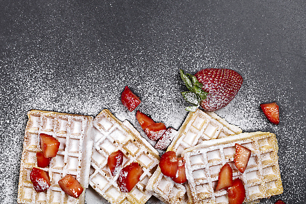 포토 JPG 해외이미지 조각 딸기 사람없음 와플 슈가파우더 해외포토 과일 디저트 파일형식 이미지허브