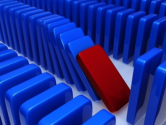 포토 JPG 해외이미지 컨셉 비즈니스 아이디어 사람없음 빨간색 금융 경제 파란색 3D 위험 문제 도미노 위기 해외202004 해외포토 컬러 디지털합성 파일형식 이미지허브