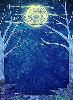 포토 JPG 해외이미지 나무 디자인 백그라운드 자연 풍경 사람없음 장식 파란색 달 원형 야간 숲 달빛 가득함 해외202004 해외포토 자연요소 도형 식물 컬러 생태계 파일형식 이미지허브