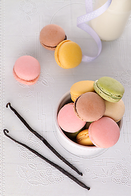 포토 JPG 해외이미지 그릇 리본 실내 사람없음 하이앵글 우유 달콤 우유병 흰배경 마카롱 바닐라 해외202004 알록달록 해외포토 식기 뷰포인트 백그라운드 병_용기 디저트 유제품 내부 컬러풀 흰색 맛 파일형식 이미지허브