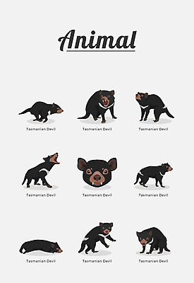 동물 여러마리 일러스트 포유류 종류 사람없음 쥐 주머니곰 국내일러스트 AI파일 다수 설치류 파일형식 벡터
