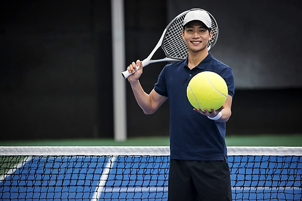 포토 JPG 주간 남자 스포츠 레저 건강 한명 미소 상반신 성인 야외 앞모습 30대 운동 한국인 테니스 라켓 네트 테니스장 성인남자한명만 국내포토 자연요소 1 스포츠용품 뷰포인트 스포츠시설 표정 사람 동양인 장년 구기 남자한명만 성인남자만 파일형식