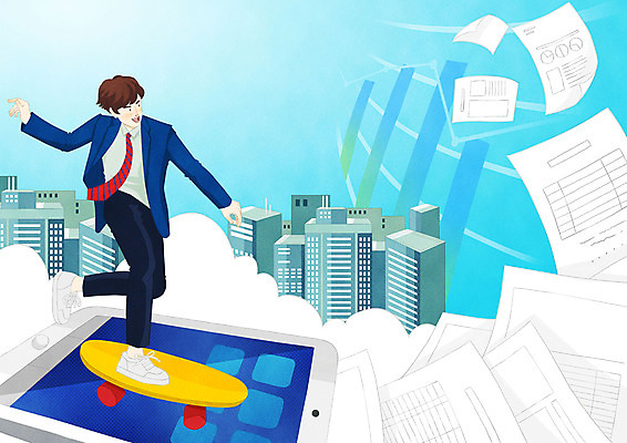 전신 PSD 남자 일러스트 비즈니스 성공 한명 빌딩 성인 태블릿 달리기 스케이트보드 직장인 비즈니스맨 문서 서류더미 국내일러스트 직업 1 컨셉 모션 사람 건물 전자제품 스마트기기 보드_스포츠 파일형식 더미