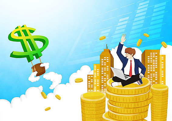 전신 PSD 남자 돈 일러스트 비즈니스 성공 한명 앉기 빌딩 성인 노트북 손들기 달러 직장인 비즈니스맨 정상 국내일러스트 직업 1 컨셉 모션 사람 건물 전자제품 재산 파일형식