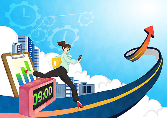 전신 PSD 여자 화살표 시계 일러스트 비즈니스 성공 한명 빌딩 성인 스마트폰 달리기 직장인 비즈니스우먼 서류통 국내일러스트 직업 1 컨셉 모션 사람 건물 핸드폰 스마트기기 사무용품 파일형식