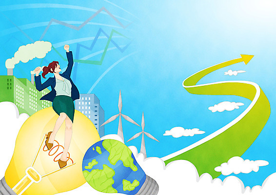 전신 PSD 구름 여자 화살표 일러스트 비즈니스 전구 성공 한명 빌딩 성인 점프 파이팅 직장인 비즈니스우먼 풍력에너지 국내일러스트 자연요소 직업 1 컨셉 모션 사람 건물 그린에너지 파일형식
