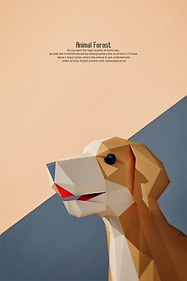 PSD 편집이미지 한마리 사람없음 3D 강아지 디지털합성 반려 폴리곤 편집3D 1 반려동물 개 파일형식