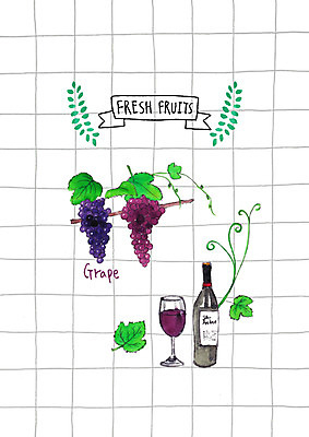 PSD 와인잔 과일 일러스트 포도 사람없음 와인 신선 포도넝쿨 포도잎 국내일러스트 잎 술잔 주류 덩굴 파일형식