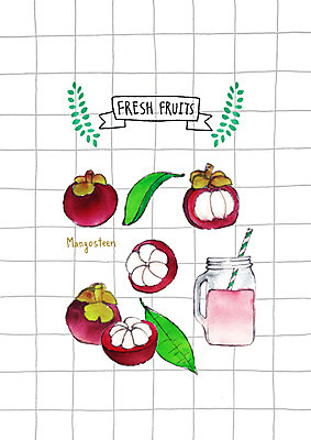 PSD 과일 일러스트 유리병 나뭇잎 빨대 사람없음 여러개 주스 신선 열대과일 망고스틴 국내일러스트 음료 다수 잎 병_용기 파일형식