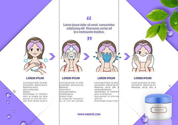 PSD 템플릿 편집 표지디자인 북디자인 출판디자인 여자 내지 리플렛 북커버 3단접지 나뭇잎 한명 팜플렛 상반신 성인 화장품 물방울 세수 클렌징 이미지템플릿 1 잎 사람 뷰티 청결 파일형식