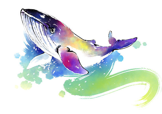 PSD 동물 한마리 캘리배경 일러스트 캘리그라피 붓터치 사람없음 보라색 수영 수중동물 고래 번짐 국내일러스트 1 컬러 백그라운드 포유류 수상스포츠 파일형식 효과