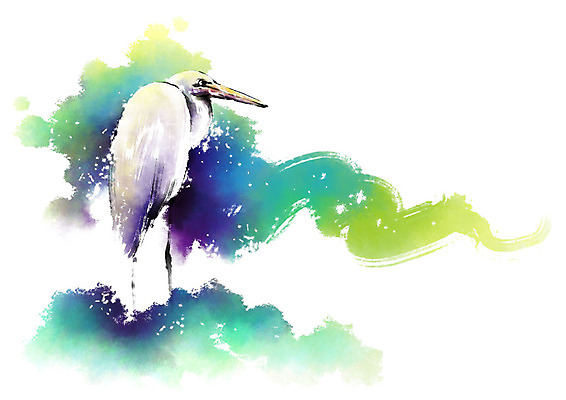 PSD 동물 한마리 캘리배경 일러스트 캘리그라피 붓터치 서기 사람없음 초록색 왜가리 번짐 국내일러스트 1 컬러 백그라운드 모션 조류 파일형식 효과