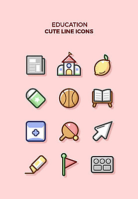 아이콘 화살표 학교 색연필 큐티아이콘 농구공 사람없음 책 세트 깃발 탁구채 레몬 라인아이콘 지우개 크레파스 교육아이콘 식판 독서대 약봉투 2D아이콘 AI파일 교육 과일 공 학용품 봉투 농구 라켓 탁구용품 파일형식 벡터