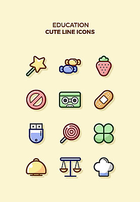아이콘 교육 별 딸기 큐티아이콘 막대사탕 사탕 사람없음 세트 초인종 카세트테이프 네잎클로버 USB 라인아이콘 교육아이콘 양팔저울 2D아이콘 AI파일 자연요소 식물 과일 디저트 저울 종 클로버 파일형식 벡터