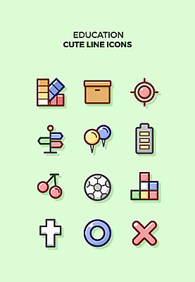 아이콘 교육 축구공 큐티아이콘 사람없음 세트 블록 금지 표지판 X 덧셈 건전지 종이상자 라인아이콘 아니오 O 교육아이콘 2D아이콘 AI파일 알파벳 공 축구용품 알림판 상자 수학 파일형식 벡터