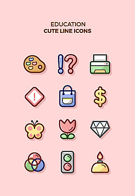 아이콘 교육 꽃 나비 큐티아이콘 사람없음 세트 달러 물음표 팔레트 느낌표 인쇄기 신호등 보석 라인아이콘 교육아이콘 알코올램프 2D아이콘 AI파일 식물 기호 곤충 돈 실험기구 전자제품 광석 파일형식 벡터