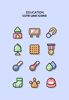 아이콘 교육 양말 큐티아이콘 사람없음 세트 쿠키 블록 물방울 메달 라인아이콘 교육아이콘 옷핀 개발자국 놀이집 캡모자 2D아이콘 AI파일 모자_잡화 놀이 디저트 발자국 상_상패 파일형식 벡터