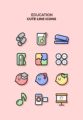 아이콘 교육 음표 학사모 큐티아이콘 사람없음 세트 물음표 퍼즐 찻잔 USB 스테이플러 라인아이콘 교육아이콘 티백 서류판 연산기호 커터칼 2D아이콘 AI파일 모자_잡화 기호 음악 졸업 잔 차_음료 사무용품 파일형식 벡터