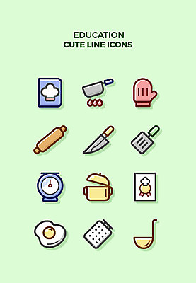 아이콘 교육 불 큐티아이콘 요리사모자 저울 요리 사람없음 세트 주방 냄비 계란프라이 상패 라인아이콘 국자 소금 뒤집개 밀대 식칼 교육아이콘 2D아이콘 AI파일 자연요소 모자_잡화 주방용품 요리사 솥 계란요리 상_우승 파일형식 벡터