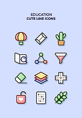 아이콘 교육 화분 돋보기 나뭇잎 편지봉투 큐티아이콘 자물쇠 실험기구 사람없음 책 세트 열기구 라인아이콘 지우개 색종이 교육아이콘 2D아이콘 AI파일 종이 과학 잎 항공교통 학용품 봉투 편지 파일형식 벡터
