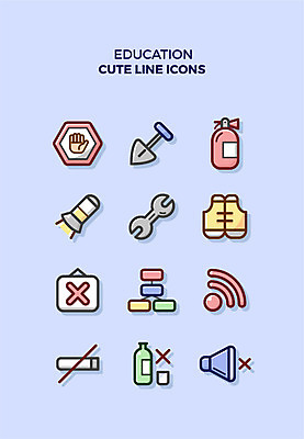 아이콘 교육 큐티아이콘 주류 담배 사람없음 세트 금지 공구 랜턴 조끼 정지 삽 라인아이콘 교육아이콘 소화기 2D아이콘 AI파일 음료 모션 조명 외투 도구 안전장비 소방 파일형식 벡터
