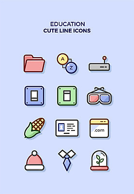 아이콘 교육 넥타이 큐티아이콘 털모자 옥수수 사람없음 세트 홈페이지 새싹 라인아이콘 폴더 스위치 교육아이콘 사원증 3D안경 2D아이콘 AI파일 식물 모자_잡화 잡화 안경 비즈니스 곡류 파일 파일형식 벡터